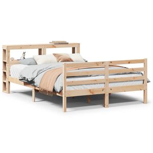 vidaXL Bed Frame with Headboard without Mattress 140x190 cm
