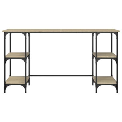 vidaXL Desk Sonoma Oak 140x50x75 cm Metal and Engineered Wood