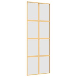 vidaXL Sliding Door Gold 76x205 cm Frosted ESG Glass and Aluminium