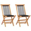 vidaXL Folding Chairs 2 pcs Solid Teak Wood and Rope