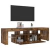 vidaXL TV Cabinet with LED Lights Smoked Oak 140x36.5x40 cm