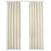 vidaXL Blackout Curtains 2 pcs with Hooks Velvet Cream 140x225 cm