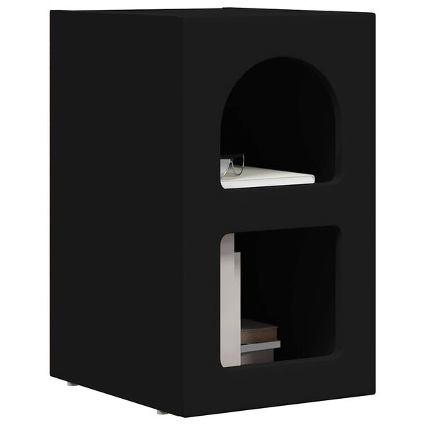 vidaXL Bedside Table Black 29.5 x 33.5 x 50 cm Engineered Wood