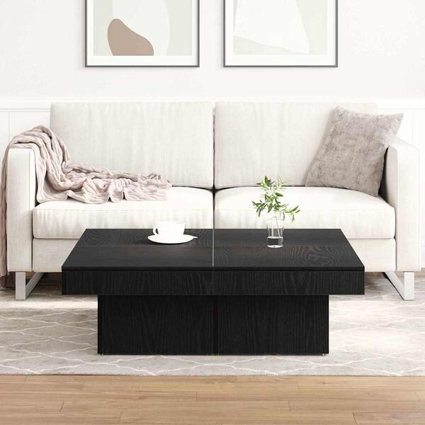 vidaXL Coffee Table Black Oak 90 x 90 x 28 cm Engineered Wood
