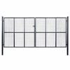 vidaXL Mesh Garden Gate Galvanised Steel 400x175 cm Grey