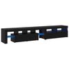 vidaXL TV Cabinet 2 pcs Black Oak 290 x 37 x 40 cm Engineered Wood