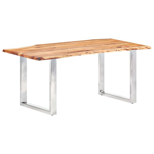 vidaXL Dining Table with Live Edges Solid Acacia Wood 200 cm 3.8 cm