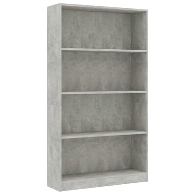vidaXL 4-Tier Book Cabinet Concrete Grey 80x24x142 cm Engineered Wood