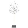 vidaXL LED Christmas Tree Black 120 cm Steel 100 LEDs