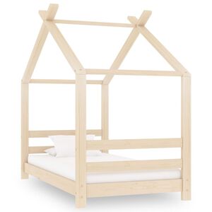 vidaXL Kids Bed Frame | Natural Wood | Solid Pine Wood, Plywood | 70x140 cm