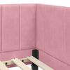 vidaXL Corner Bed Frame with Headboard Pink 80 cm x 200 cm Velvet