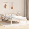 vidaXL Bed Frame with Headboard Natural 150 x 200 cm Solid Pine Wood
