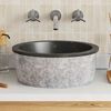 vidaXL Sink Black Ø40x15 cm Marble