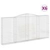 vidaXL Arched Gabion Baskets 6 pcs 400x30x180/200 cm Galvanised Iron