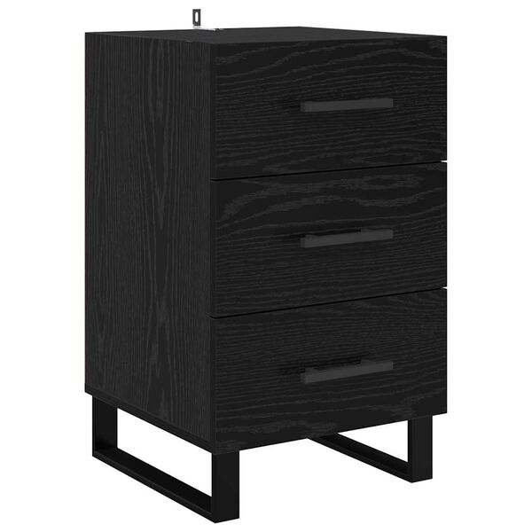 vidaXL Bedside Cabinet Black Oak 40 x 40 x 66 cm Engineered Wood