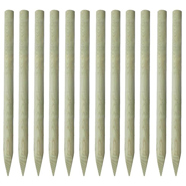 vidaXL Pointed Fence Posts 12 pcs Impregnated Wood 150 cm