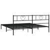 vidaXL Metal Bed Frame without Mattress with Headboard Black 183x213cm