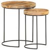 vidaXL Coffee Table | Brown and black | Solid mango wood, powder-coated steel