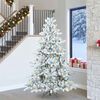vidaXL Artificial Hinged Christmas Tree White 240 cm PVC and Steel