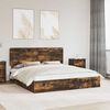 vidaXL Storage Bed with Drawer Smoked Oak 180 x 200 cm Engineered Wood