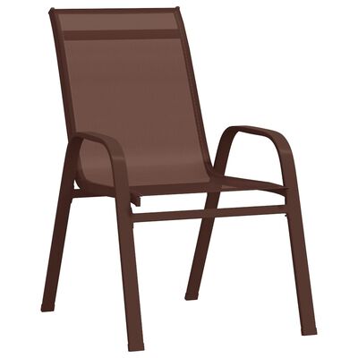 vidaXL Stackable Garden Chairs 6 pcs Brown Textilene Fabric