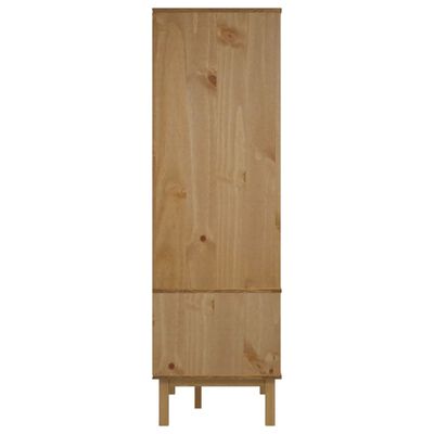 vidaXL Wardrobe OTTA Brown and Grey 76.5x53x172 cm Solid Wood Pine