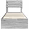 vidaXL Bed Frame with Drawer Grey Sonoma 90 x 200 cm Engineer Wood