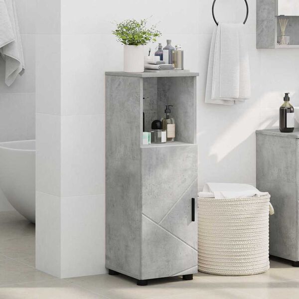 vidaXL Bathroom Cabinet with Storage Concrete Grey 30 x 35 x 95 cm