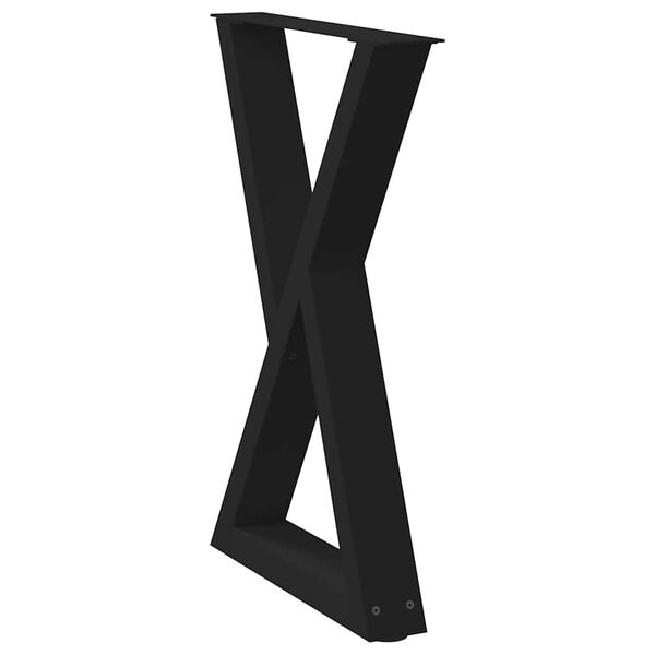 vidaXL Dining Table Legs 2 pcs Black 50x(72-73.3) cm Steel