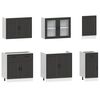 vidaXL 7 Piece Kitchen Cabinet Set Porto Black Engineered Wood