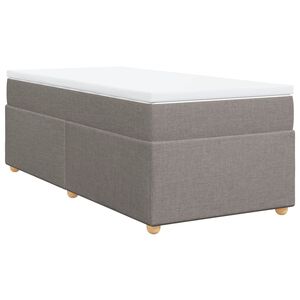 vidaXL Box Spring Bed with Mattress Taupe 90x200 cm Fabric