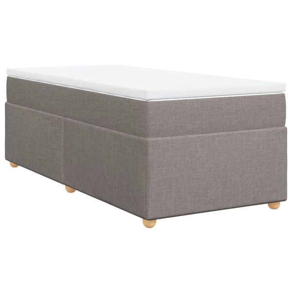 vidaXL Box Spring Bed with Mattress Taupe 90x200 cm Fabric