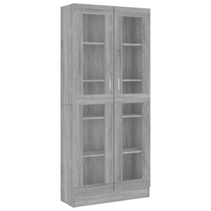 vidaXL Vitrine Cabinet Grey Sonoma 82.5x30.5x185 cm Engineered Wood