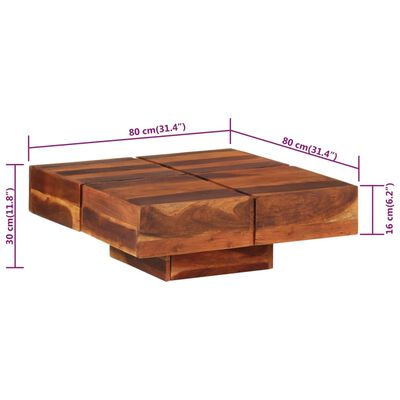vidaXL Coffee Table 80x80x30 cm Solid Wood Acacia