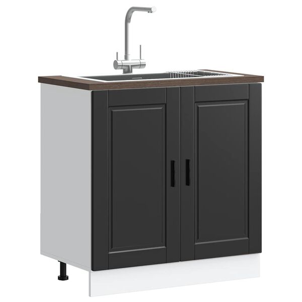 vidaXL Sink Base Cabinet "Porto" Black 80x46x81.5 cm Engineered Wood