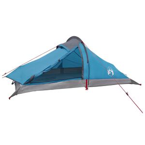 vidaXL Backpacking Tent Blue 2-Person 185T Polyester with PU Coating