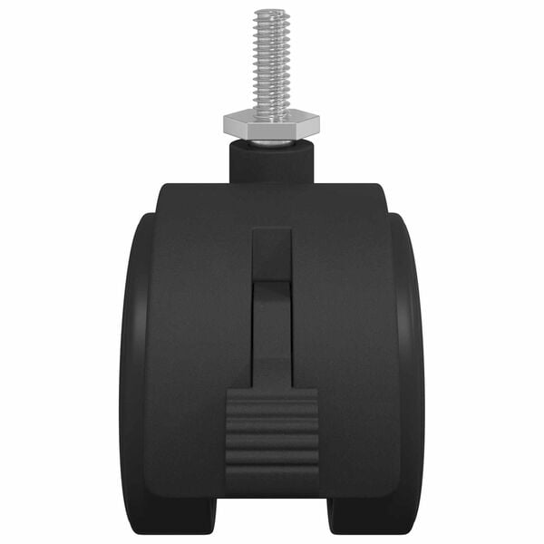 vidaXL Caster 2 pcs Black and Silver 40.1 x 40.1 x 37.8 mm Iron and PP