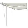 vidaXL Manual Retractable Awning with LED 3x2,5 m Cream (313199+46833+315093)