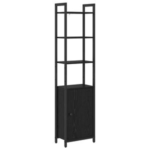 vidaXL Book Cabinet 6-Tier 40 x 24 x 161 cm Engineered Wood Black Oak