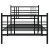 vidaXL Metal Bed Frame without Mattress with Footboard Black 107x203cm