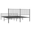 vidaXL Metal Bed Frame without Mattress with Footboard Black 200x200cm