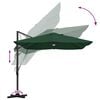 vidaXL Umbrella Green 351 x 250 x 253 cm Polyester and Aluminium