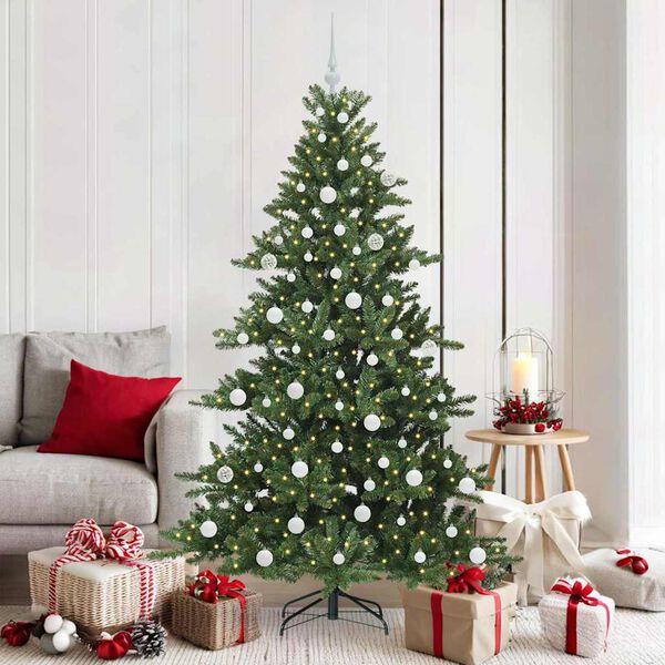 vidaXL Artificial Hinged Christmas Tree Green 180 cm PVC and Steel