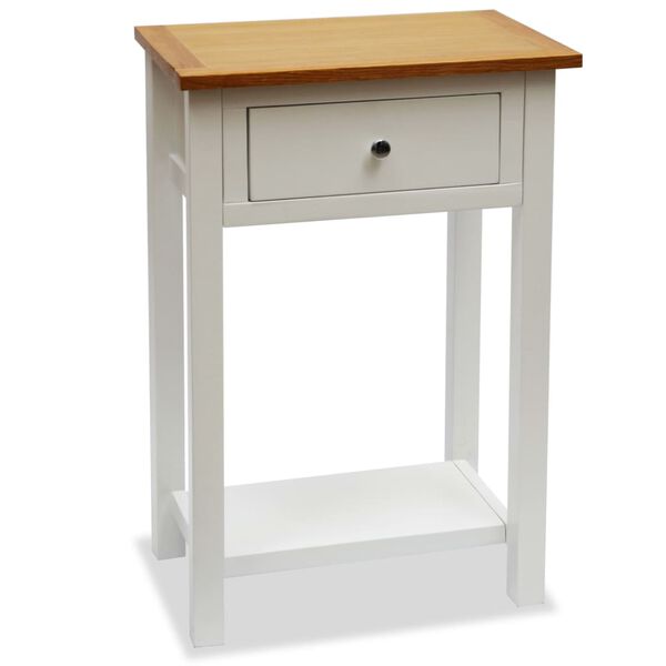 vidaXL End Table 50x32x75 cm Solid Oak Wood