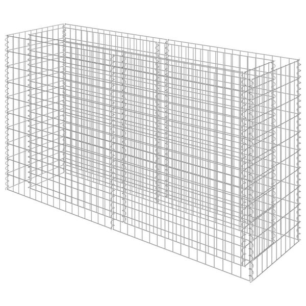 vidaXL Gabion Raised Bed Galvanised Steel 180x50x100 cm