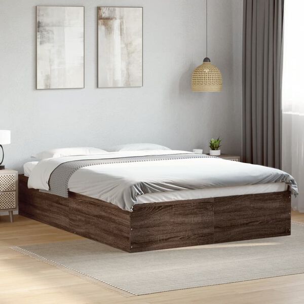 vidaXL Bed Frame without Mattress Brown Oak 120x190 cm Small Double