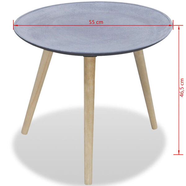 vidaXL Side Table Round Grey Concrete Look