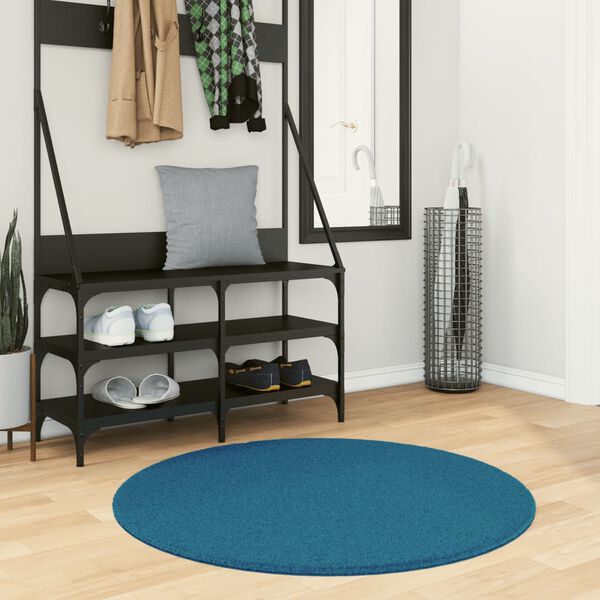 vidaXL Rug OVIEDO Short Pile Turquoise &Oslash; 100 cm