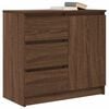 vidaXL Sideboard with Drawer Brown Oak 71x35x65 cm Engineered Wood