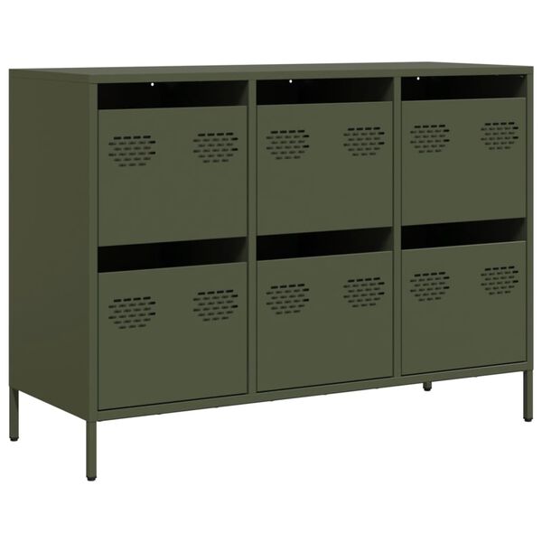 vidaXL Sideboard&nbsp;Olive Green 101.5x39x73.5 cm Cold-rolled Steel